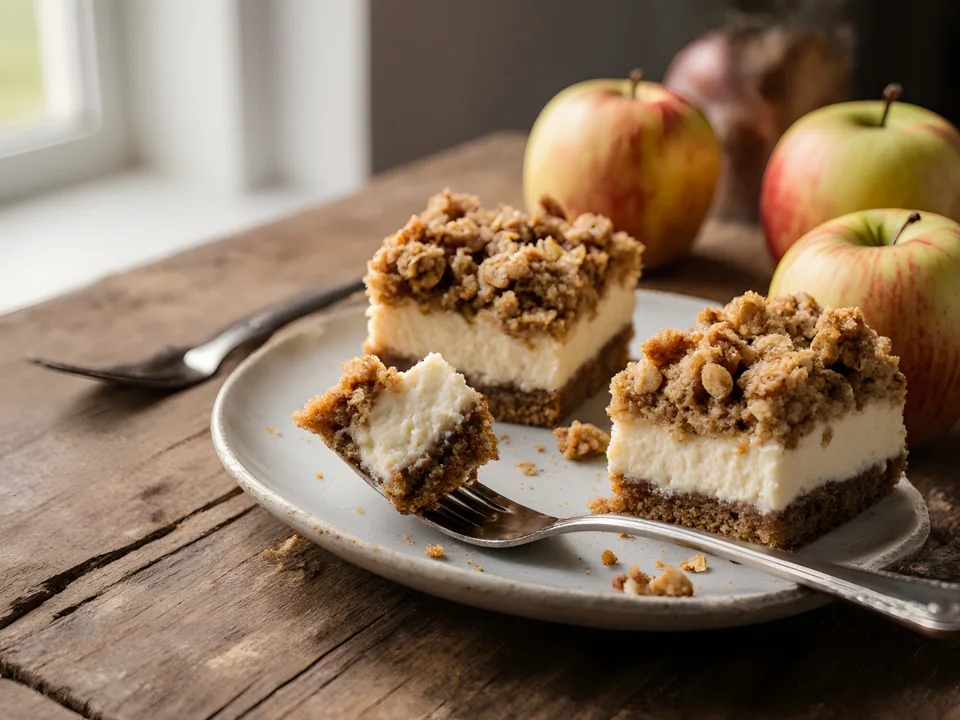 Apple Crisp Cheesecake Bars