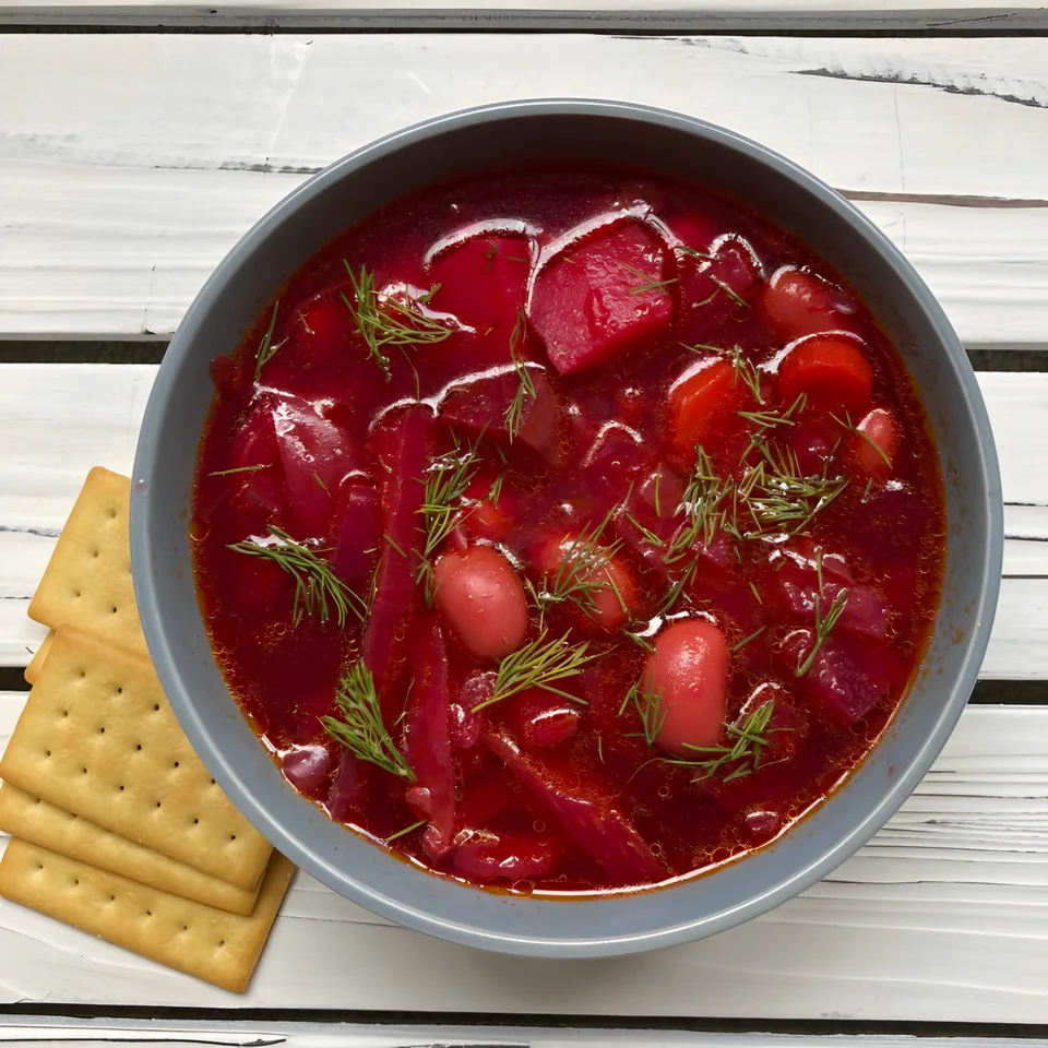 Beet and White Bean Soup (Borscht)