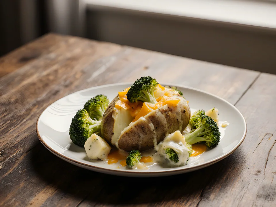 Broccoli Cheddar Baked Potatoes
