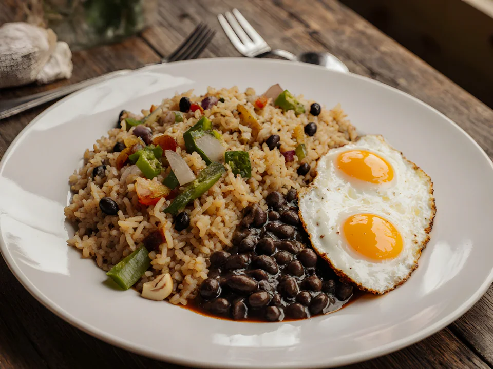 Casamiento con Huevos (Salvadoran Rice and Beans)