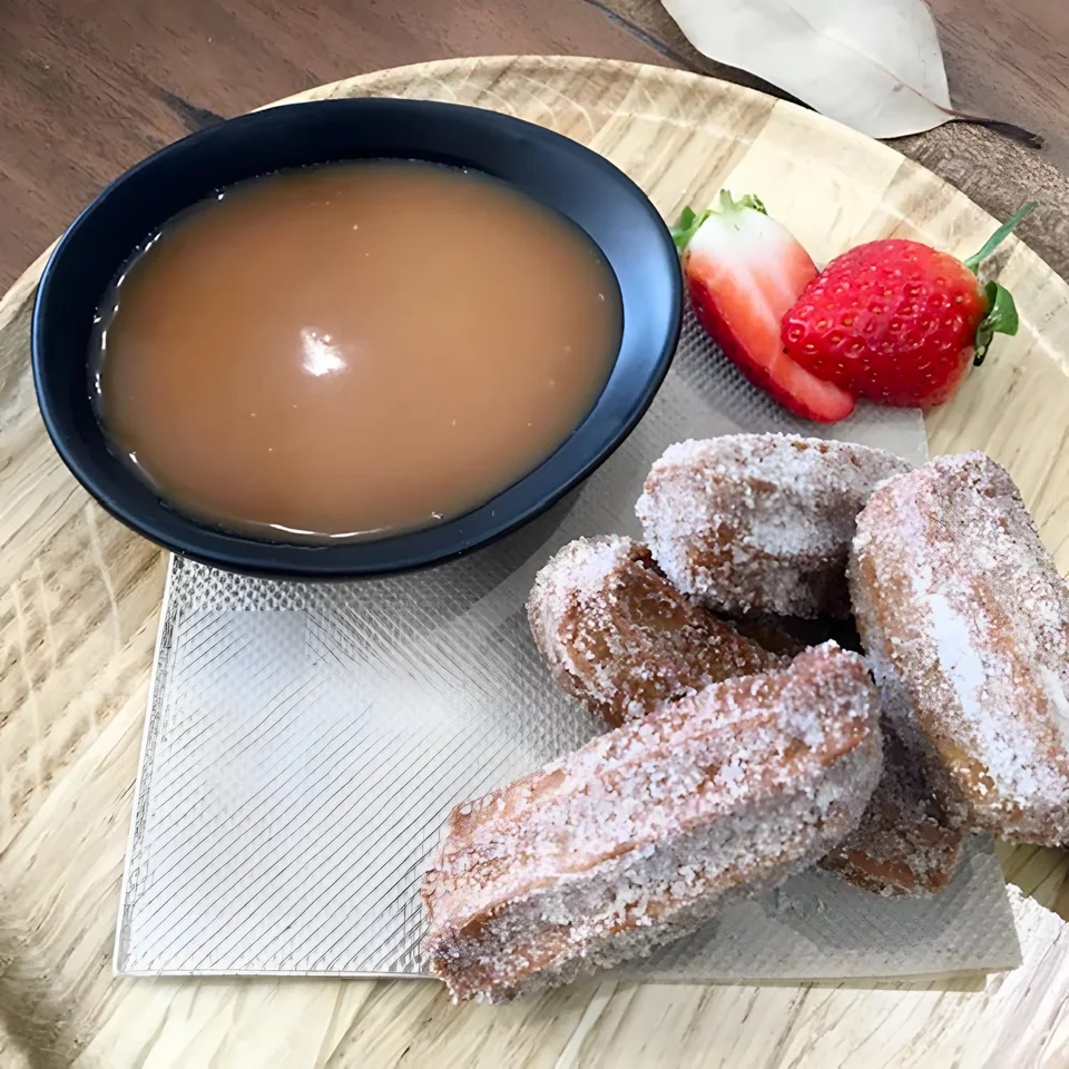Chocolate Churros with Chocolate and Salted Caramel Sauce