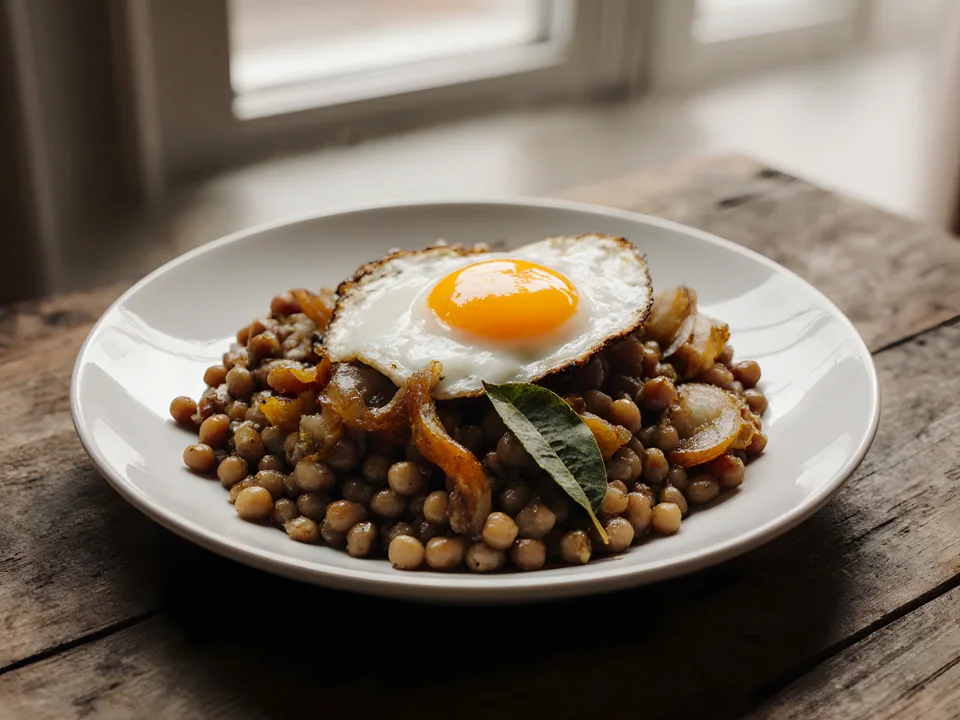 Cocka Na Kyselo (Czech Sour Lentils with Eggs)