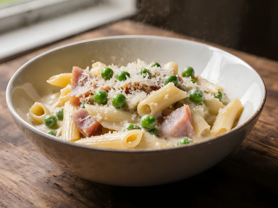 Creamy Ham and Pea Pasta