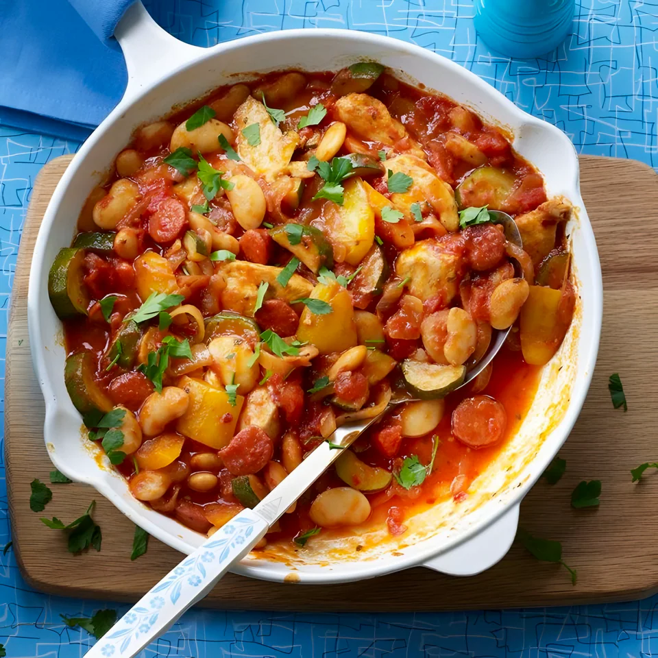 Spanish Chicken with Chorizo and Beans