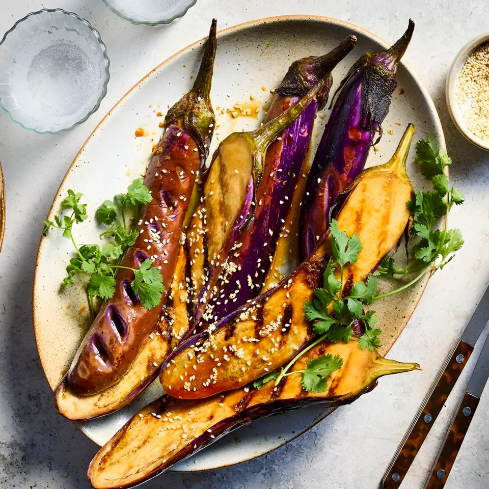 Griddled Eggplant with Sesame Dressing