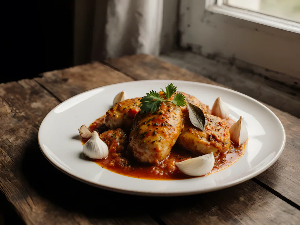 Ostropel De Pui (Romanian Garlic Chicken)