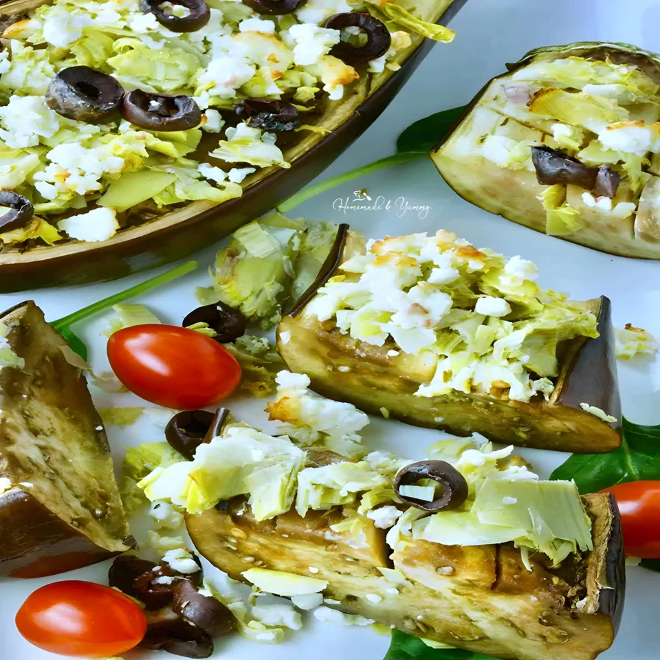 Roast Eggplant with Goat Cheese and Toasted Flatbread