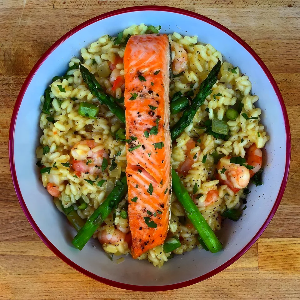 Salmon and Prawn Risotto