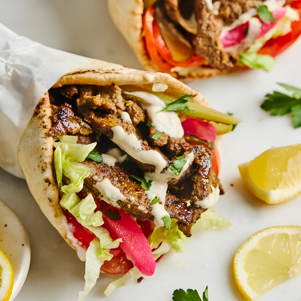 Slow Cooker Beef Shawarma Wraps