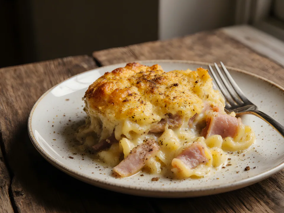 Sunkofleky (Czech Ham and Noodle Bake)