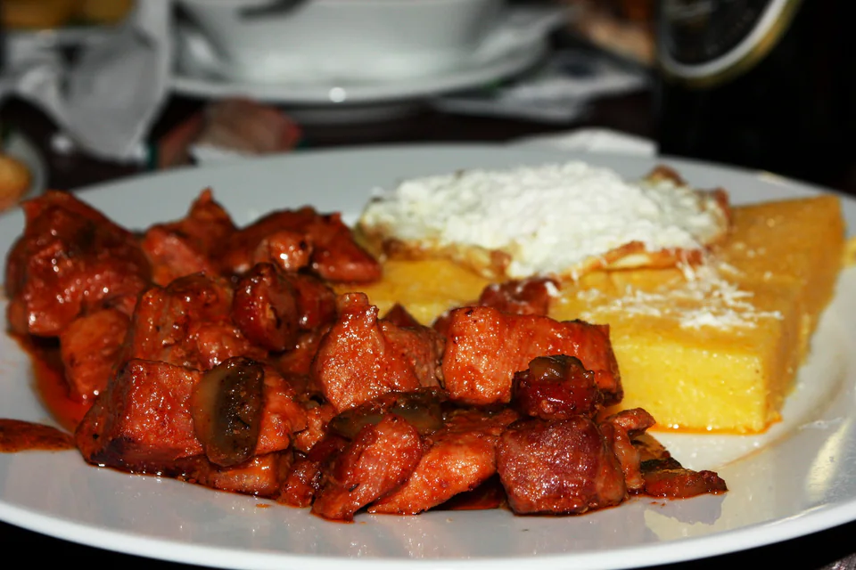 Tochitura (Romanian Pork Stew with Polenta)
